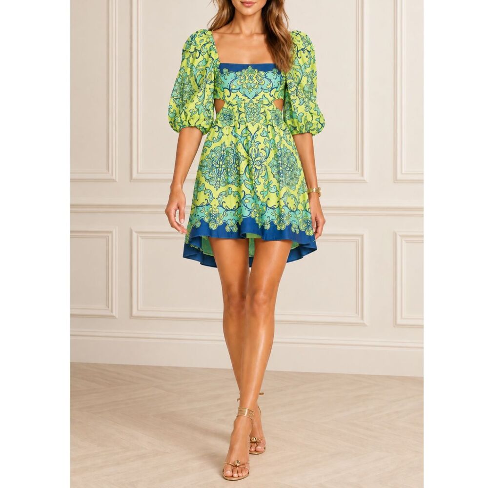 ZIMMERMANN Nina Cut Out Mini Dress. Sz S